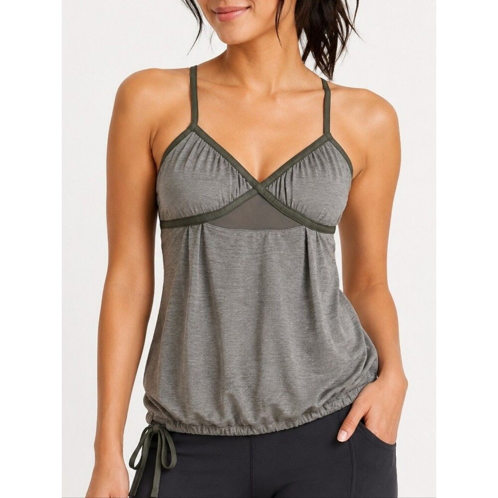 Lululemon Athletic Goddess Green Built in Bra Tank Top Size S